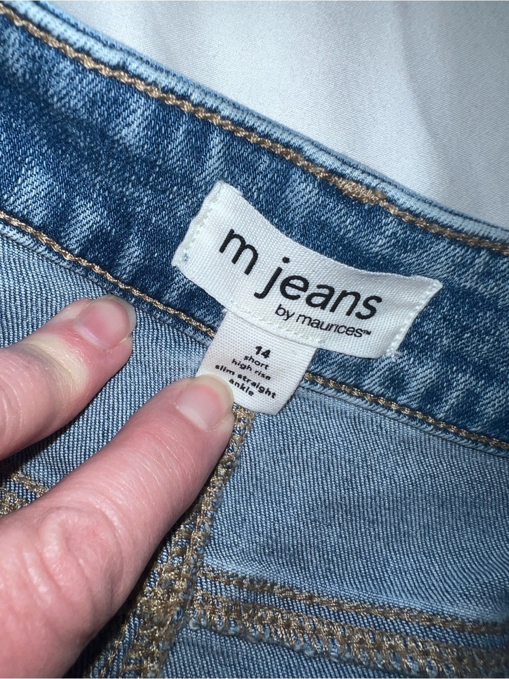 M Jeans by Maurices High Rise Slim Straight Ankle Distressed Jeans Size 14 Short - Picture 5 of 16